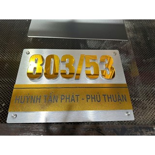 ( HỎA TỐC) Bảng số nhà hiện đại, số alu gương chất liệu cao cấp làm theo yêu cầu