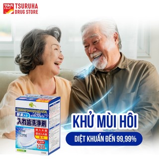 Viên Sủi Ngâm Làm Sạch Răng Giả, Khay Niềng Răng Khử Mùi Diệt Khuẩn Nhật Bản KURASHI RHYTHM 120 Viên