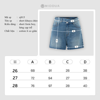 MIDDUA - SJ015 Short khuy chéo form boy