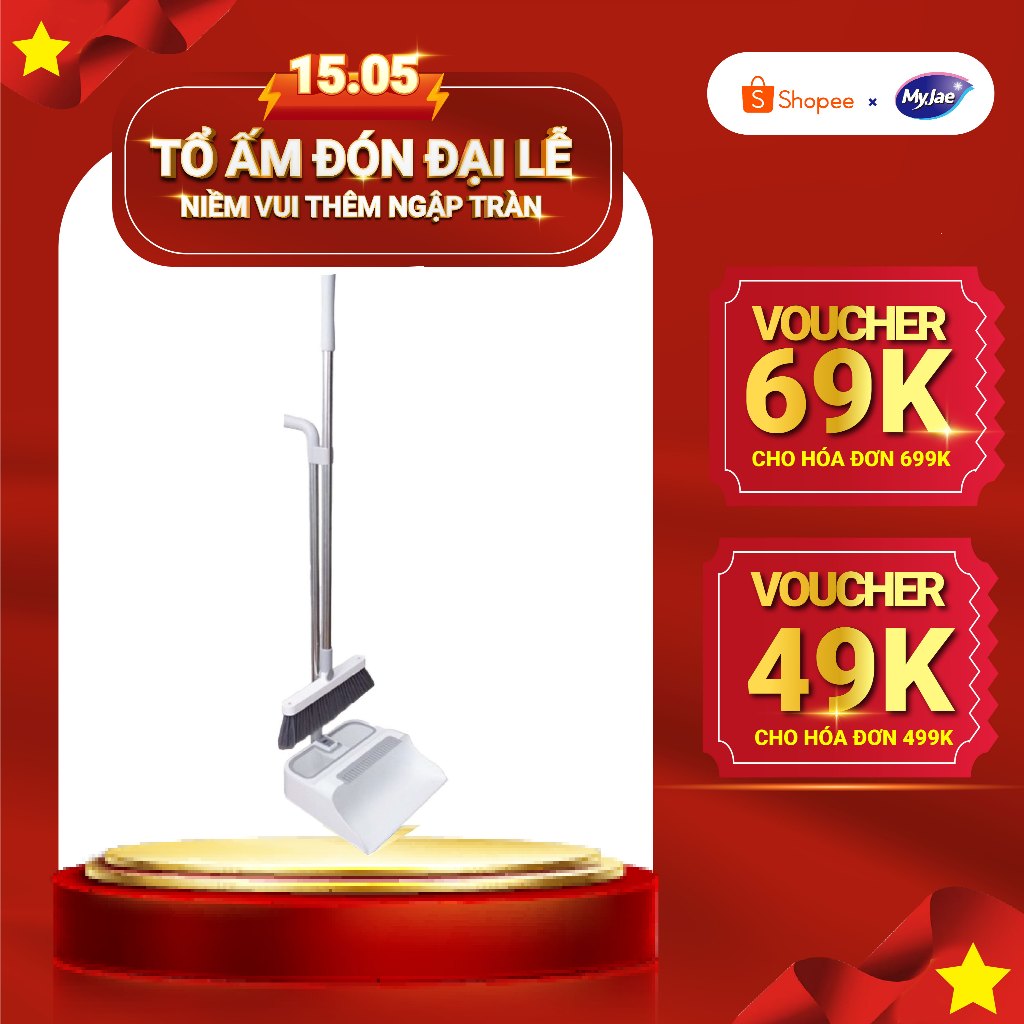 Ảnh Bộ chổi quét nhà kèm đồ hốt rác gấp gọn đa năng MyJae 1