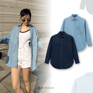 MIDDUA - SM028/SM037 Sơmi denim dáng dài, form rộng
