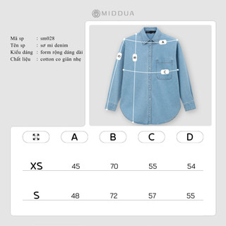 MIDDUA - SM028/SM037 Sơmi denim dáng dài, form rộng
