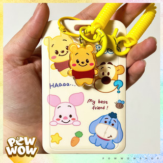 Bao Đựng Thẻ Nhân Viên Nhựa ABS Kèm Dây Lò Xo Trang Trí Acrylic Phong Cách Hoạt Hình Gấu Pooh Bear Đáng Yêu Cute