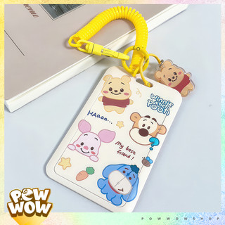 Bao Đựng Thẻ Nhân Viên Nhựa ABS Kèm Dây Lò Xo Trang Trí Acrylic Phong Cách Hoạt Hình Gấu Pooh Bear Đáng Yêu Cute