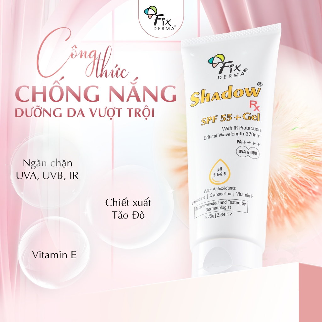 Kem Chống Nắng Cho Da Dầu Mụn FIXDERMA Shadow SPF 55+ Gel 75g - Skin Studio