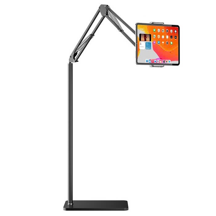 Giá đỡ điện thoại, ipad hợp kim nhôm có đế đứng sàn nâng cấp xoay 360 độ đa năng quay video, chân livestream, giải trí