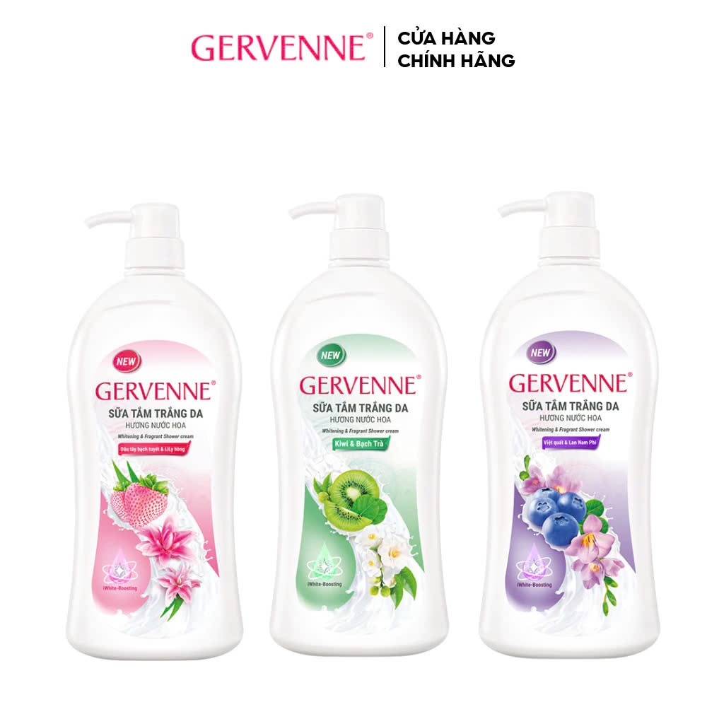 Sữa tắm trắng da hương nước hoa Gervenne 900G/chai (3 mùi)