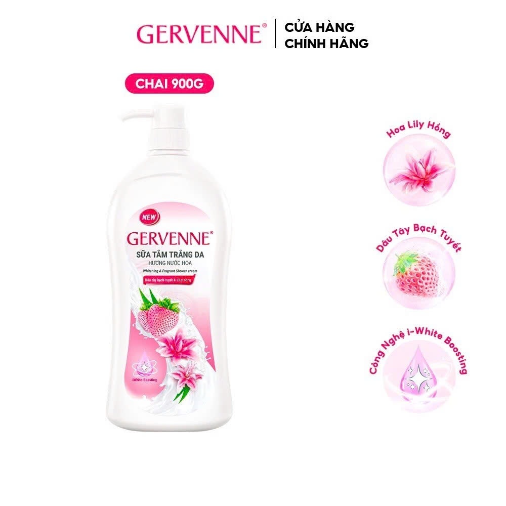 Sữa tắm trắng da hương nước hoa Gervenne 900G/chai (3 mùi)