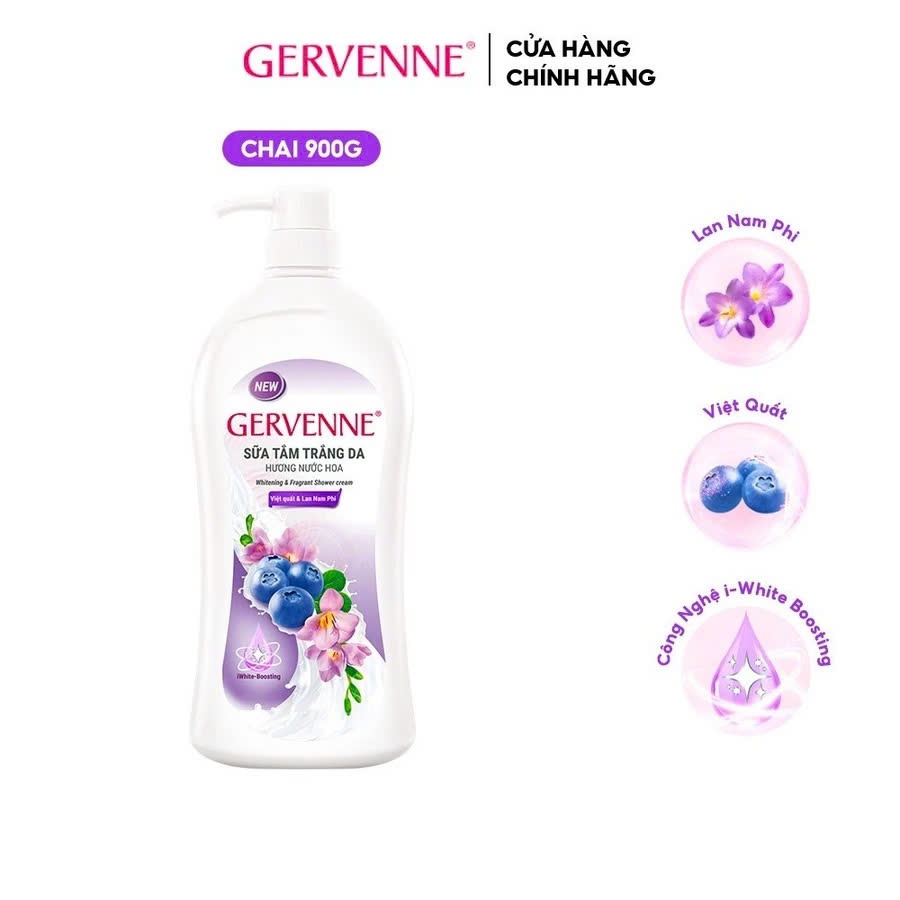 Sữa tắm trắng da hương nước hoa Gervenne 900G/chai (3 mùi)