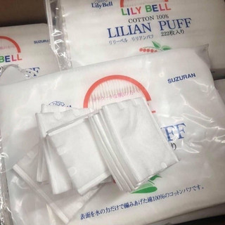 Bông Tẩy Trang LilyBell Lilian Puff Cotton (222 Miếng), Extra Thin Facial Puff (240 Miếng)