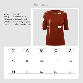 MIDDUA - TD2403 Áo thun tay lở, chất borip xịn