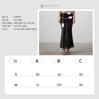 [MIDDUA] - CMT839 chân váy dáng dài lưới