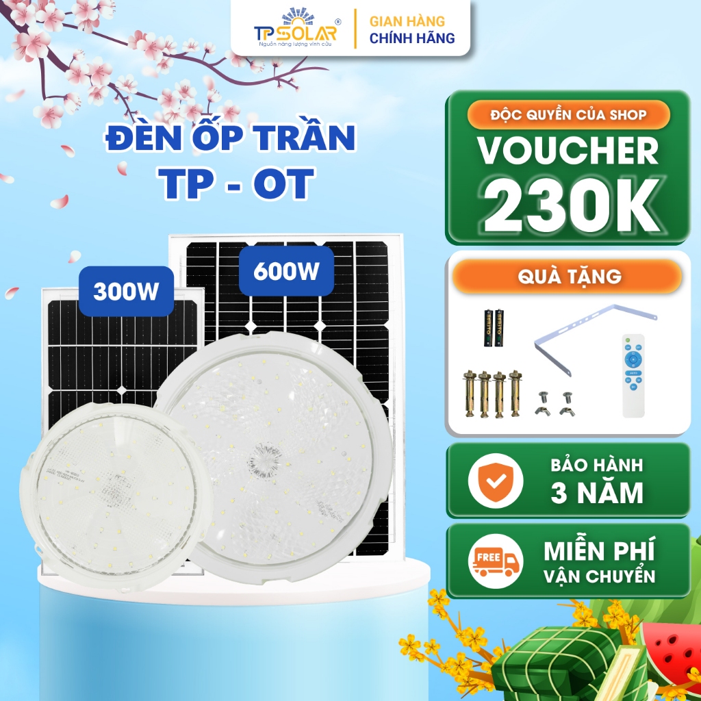 Đánh Giá Đèn Ốp Trần Năng Lượng Mặt Trời TP SOLAR 3 Màu, IP68, BH 3 Năm