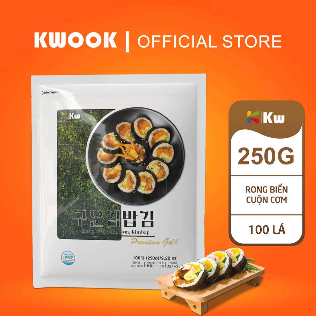 Rong Biển Cuộn Cơm Cao Cấp Premium Gold Kwook 100 Lá 250G [Tặng Mành ...