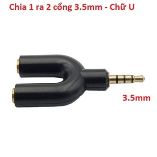 Đầu Chia Âm Thanh 3.5mm 1 Ra 2 Hình Chữ U cao cấp
