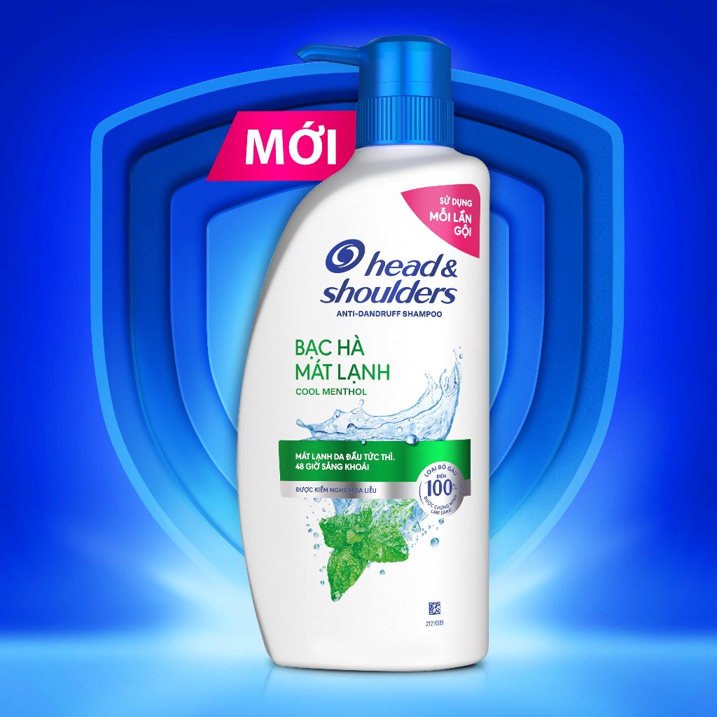 Ảnh Dầu Gội Hỗ Trợ Giảm Gàu Head & Shoulders Hương Bạc Hà Mát Lạnh 625ml 2