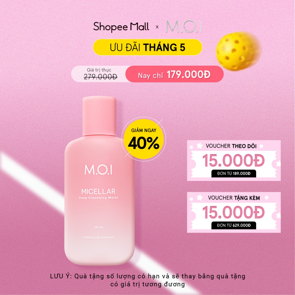 Ảnh Nước tẩy trang sạch sâu dịu nhẹ MOI Micellar Deep Cleansing Water sạch sâu dịu nhẹ 250ml 1