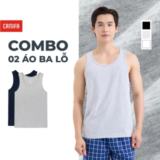 Combo 2 áo mặc nhà nam CANIFA cổ tròn sát nách 8LA25A003
