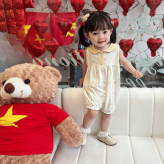 M&B (0-24M) Bộ bodysuit sát nách 100% cotton thoáng mát, hoạ tiết đáng yêu dành cho bé gái từ 2kg8 đến 13kg6