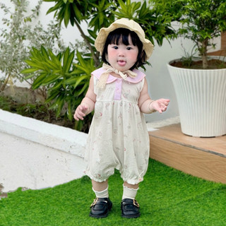 M&B (0-24M) Bộ bodysuit sát nách 100% cotton thoáng mát, hoạ tiết đáng yêu dành cho bé gái từ 2kg8 đến 13kg6
