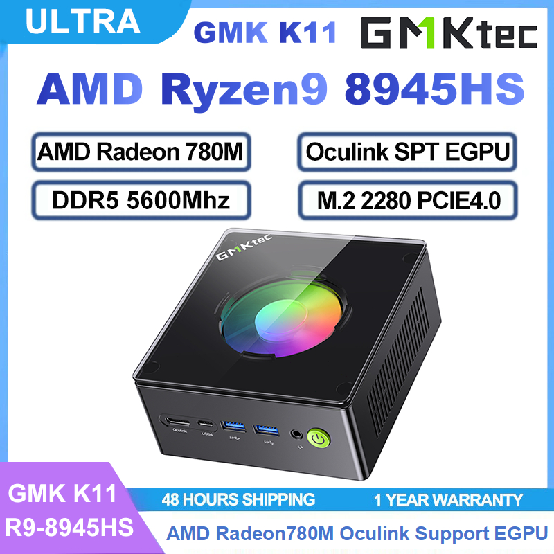 GMKtec K11 AMD Ryzen9 8945HS Radeon780M DDR5 PCIE4.0 Oculink EGPU ...