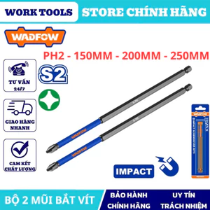 ĐỒ NGHỀ WADFOW Bộ 2 Mũi bắt vít đóng PH2 150mm , 200mm , 250mm , WSV4K64 , WSV5K65 , WSV6K66