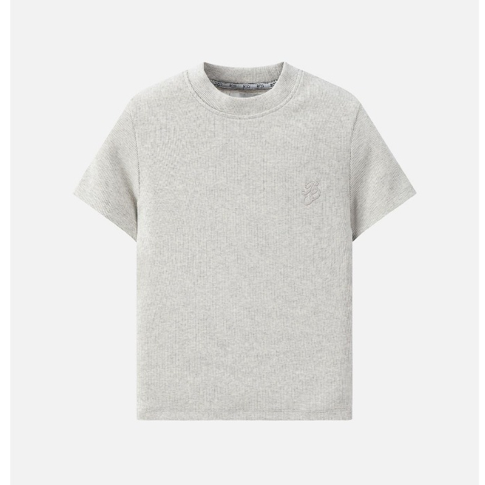 Áo Thun BOO Babytee Crop Fitted Dáng Ôm Chất Thun Tăm Thêu Logo ESS