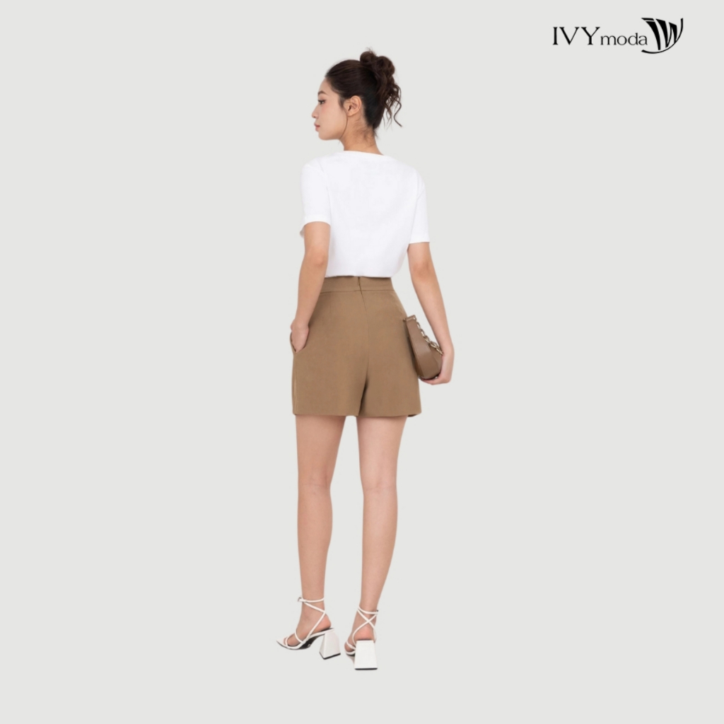 Ảnh Áo thun trắng in chữ, Áo thun nữ dáng suông basic dạo phố IVY moda MS 57T0268 4