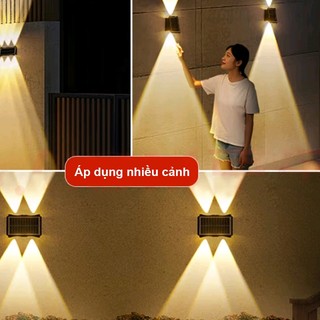 OOKAS Đèn năng lượng mặt trời hắt tường，đèn LED rửa tường, đèn trang trí, không cần khoan đục