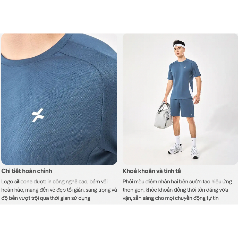 [TẶNG COMBO 2 TẤT]Set thể thao Pickleball Áo thun Promax Sideflow Quần shorts Thoáng khí thấm hút Coolmate