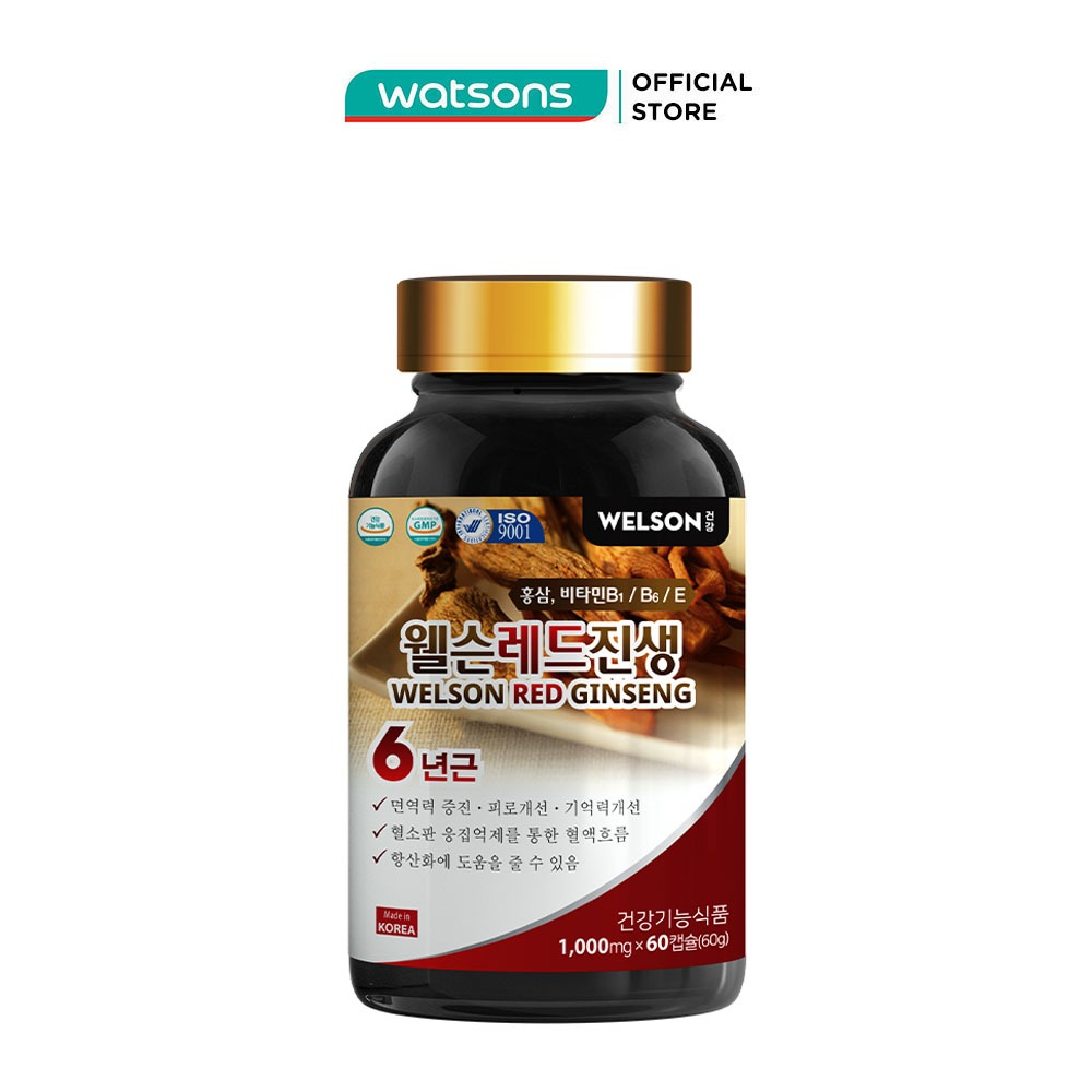 Thực Phẩm Bảo Vệ Sức Khỏe Welson Red Ginseng 60 Viên