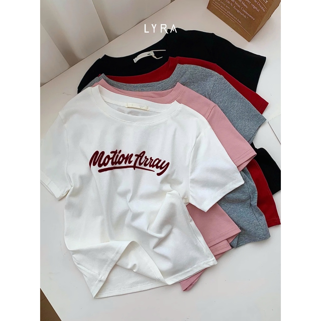 Ảnh Áo Thun Nữ Lyra Cổ Tròn Tay Ngắn, Áo Phông Nữ Cotton Basic Form Baby Tee Motion Away - CSYAP0311 1