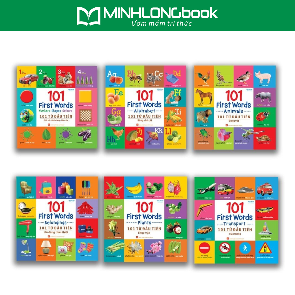 Ảnh Sách: 101 Từ Đầu Tiên (Thực  Vật - Động Vật - Giao Thông - Bảng Chữ Cái - Đồ Dùng Thân Thiết - Chữ Số Hình Dạng Màu Sắc) 1