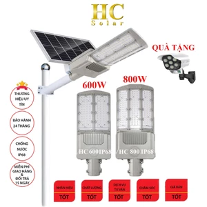 Đèn đường mắt ngọc năng lượng mặt trời HC SOLAR 600W & 800W, vỏ nhôm