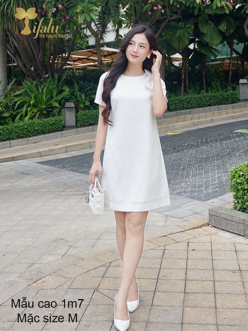 Ảnh Đầm suông dự tiệc, đầm bigsize nữ TIFALU màu trắng - ZOL320WHT-NO 2