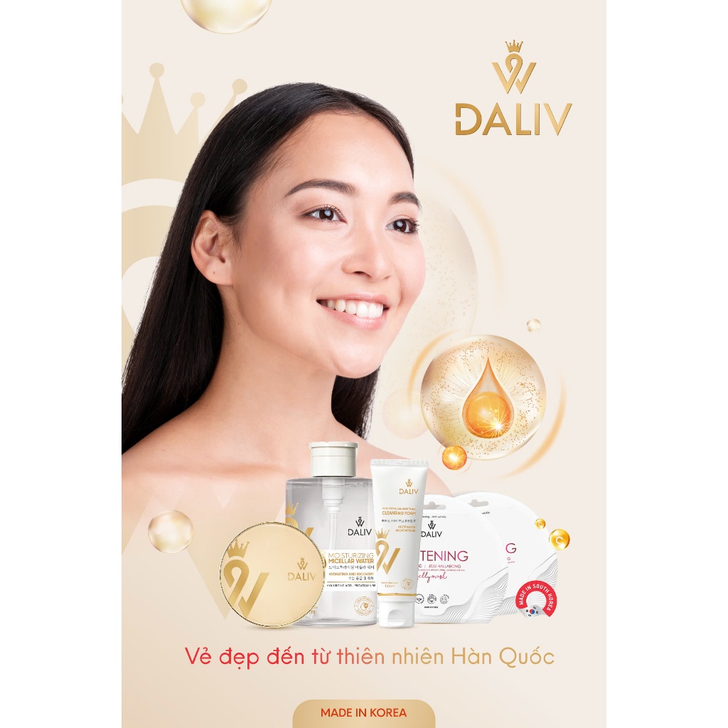 Nước tẩy trang Không Cồn Daliv dưỡng ẩm da 500ML Provitamin B5
