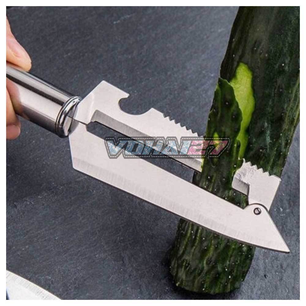 Dao bào cán inox, dao bào đa năng có khui bia - Dao bào inox có móc treo tiện lợi