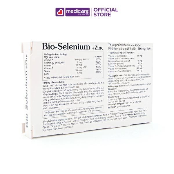 Viên uống PHARMA NORD Bio Selenium ZinC tăng sức đề kháng 30 viên