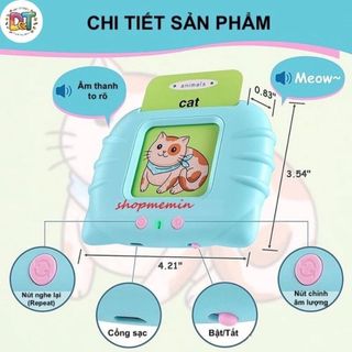 Máy đọc thẻ tiếng anh flashcard, máy đọc thẻ song ngữ anh việt, thẻ học thông minh cho bé học tiếng anh nói tiếng việt