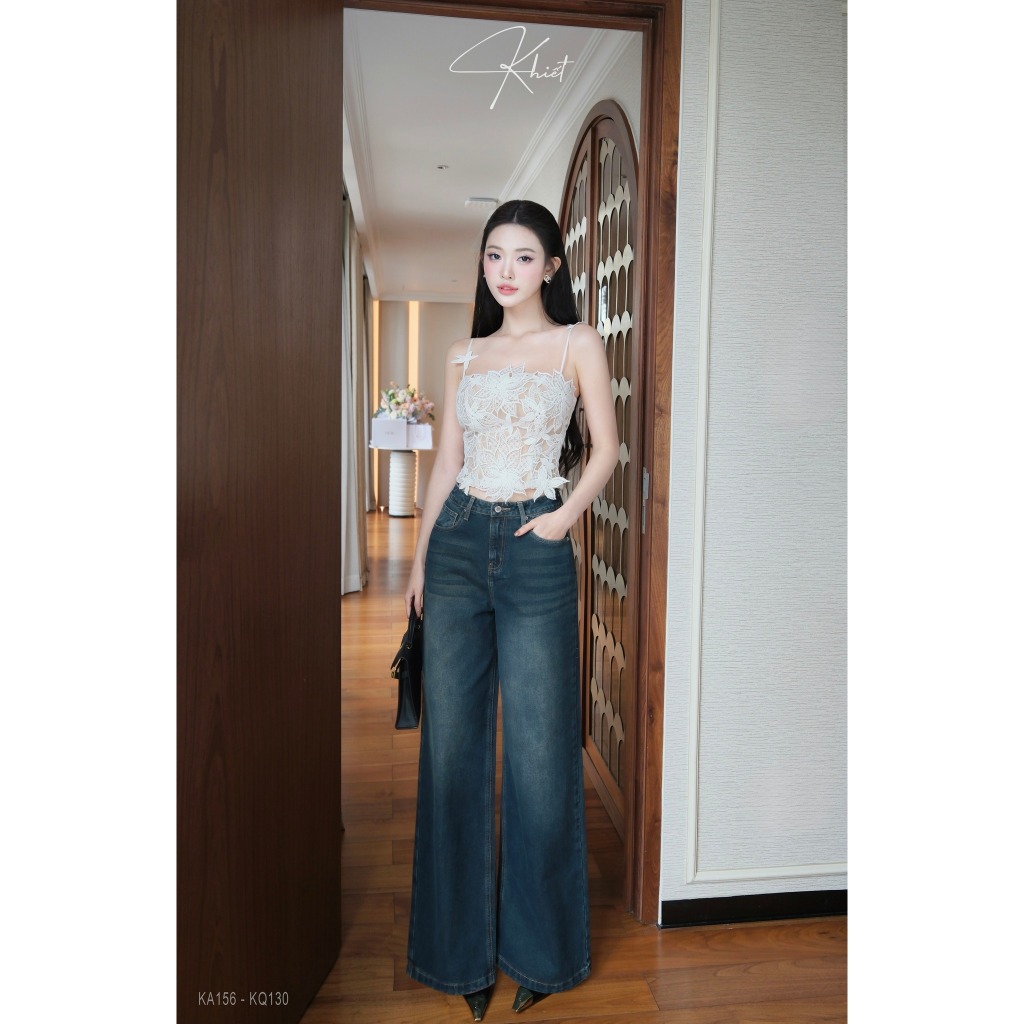 Quần jean ống suông cao cấp KHIẾT trendy trẻ trung đi chơi dạo phố thời trang KQ130