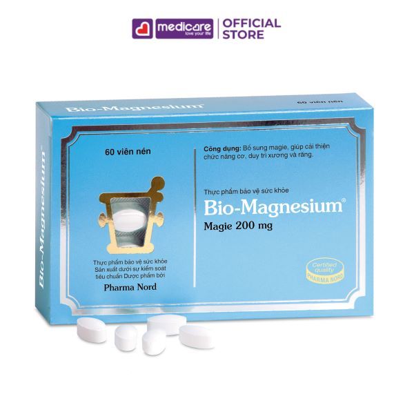 Viên uống PHARMA NORD Bio Magnesium 200mg bổ sung magie hộp 60 viên