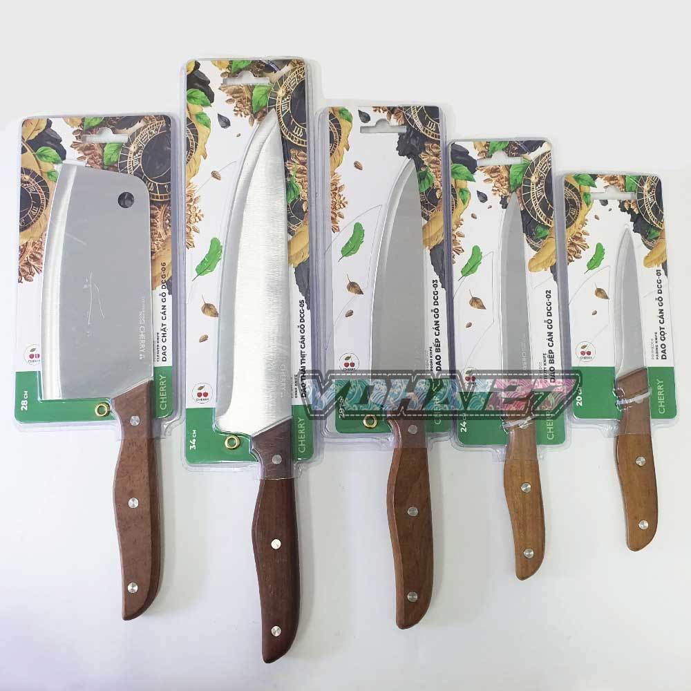 Dao nhà bếp Cherry - Dao thái cán gỗ lưỡi dao siêu bén