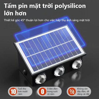 Ảnh 2 – OOKAS Đèn tường năng lượng mặt trời 8LED, chống nước, Đèn tường sân vườn tự động chuyển đổi