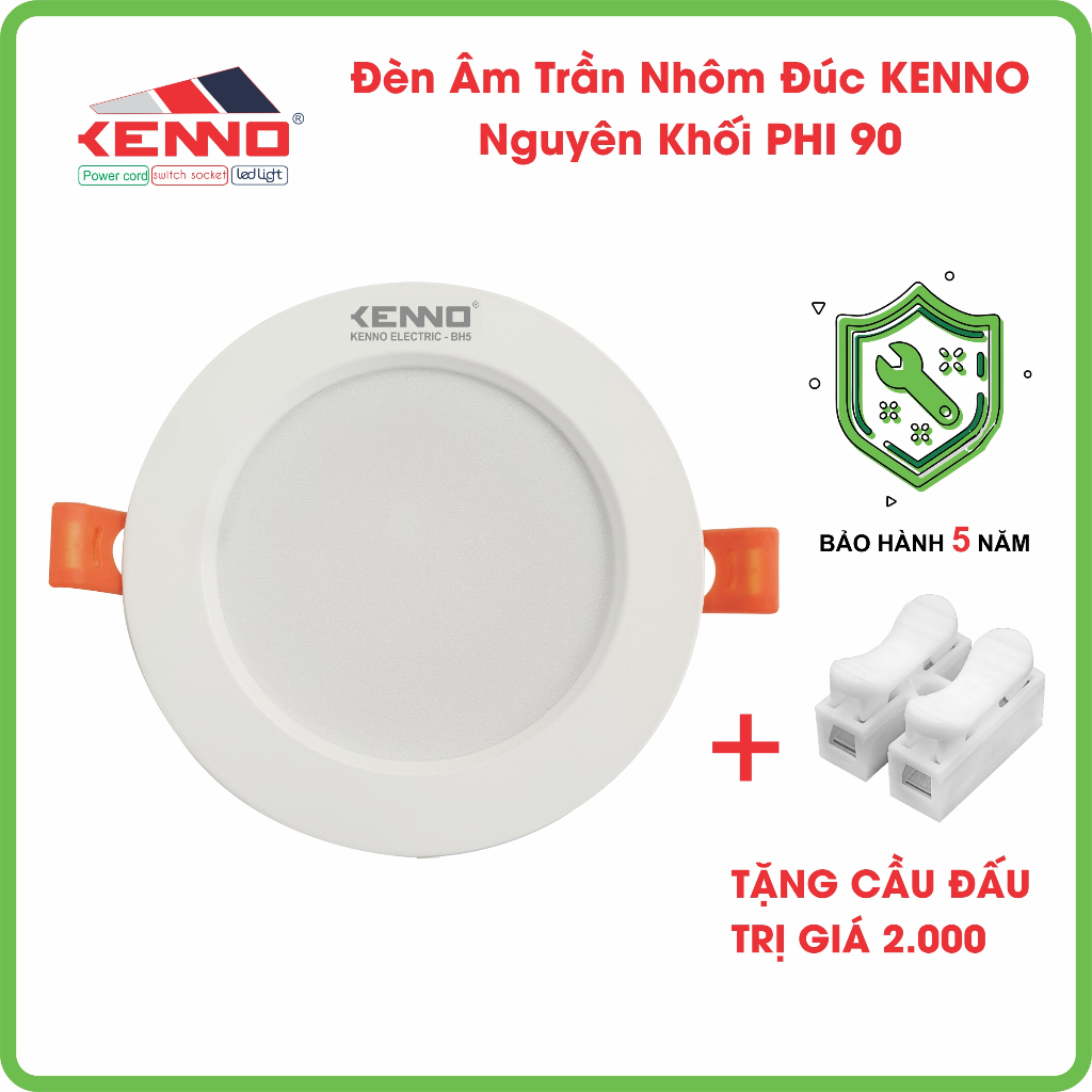 Combo 2 thùng âm trần nhôm đúc KENNO ATSMD đường kính lỗ khoét 90mm ánh sáng trắng, vàng, 3 chế độ, siêu sáng (108 quả)