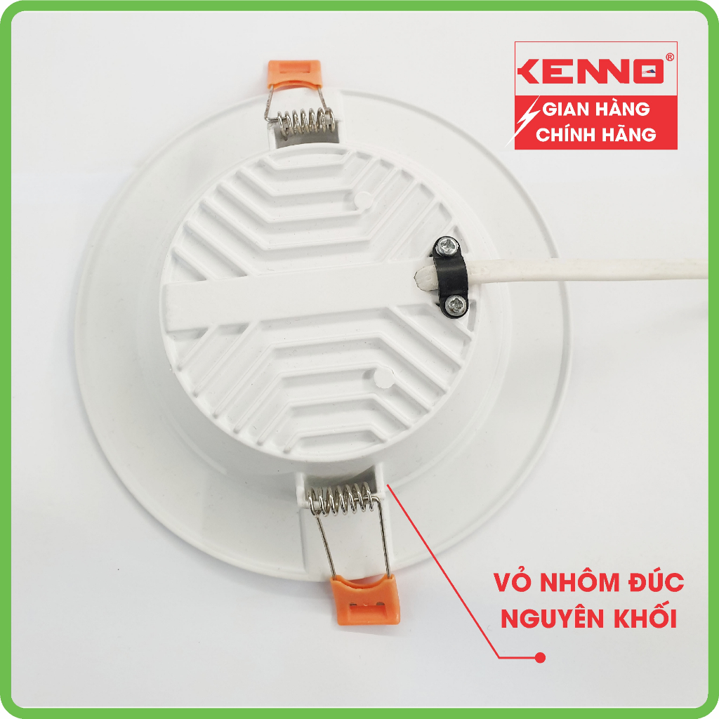 Combo 2 thùng âm trần nhôm đúc KENNO ATSMD đường kính lỗ khoét 90mm ánh sáng trắng, vàng, 3 chế độ, siêu sáng (108 quả)