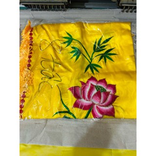 Áo choàng Mẹ Quan Âm, Mẹ Mẫu chất liệu vải Phi thêu hoa sen