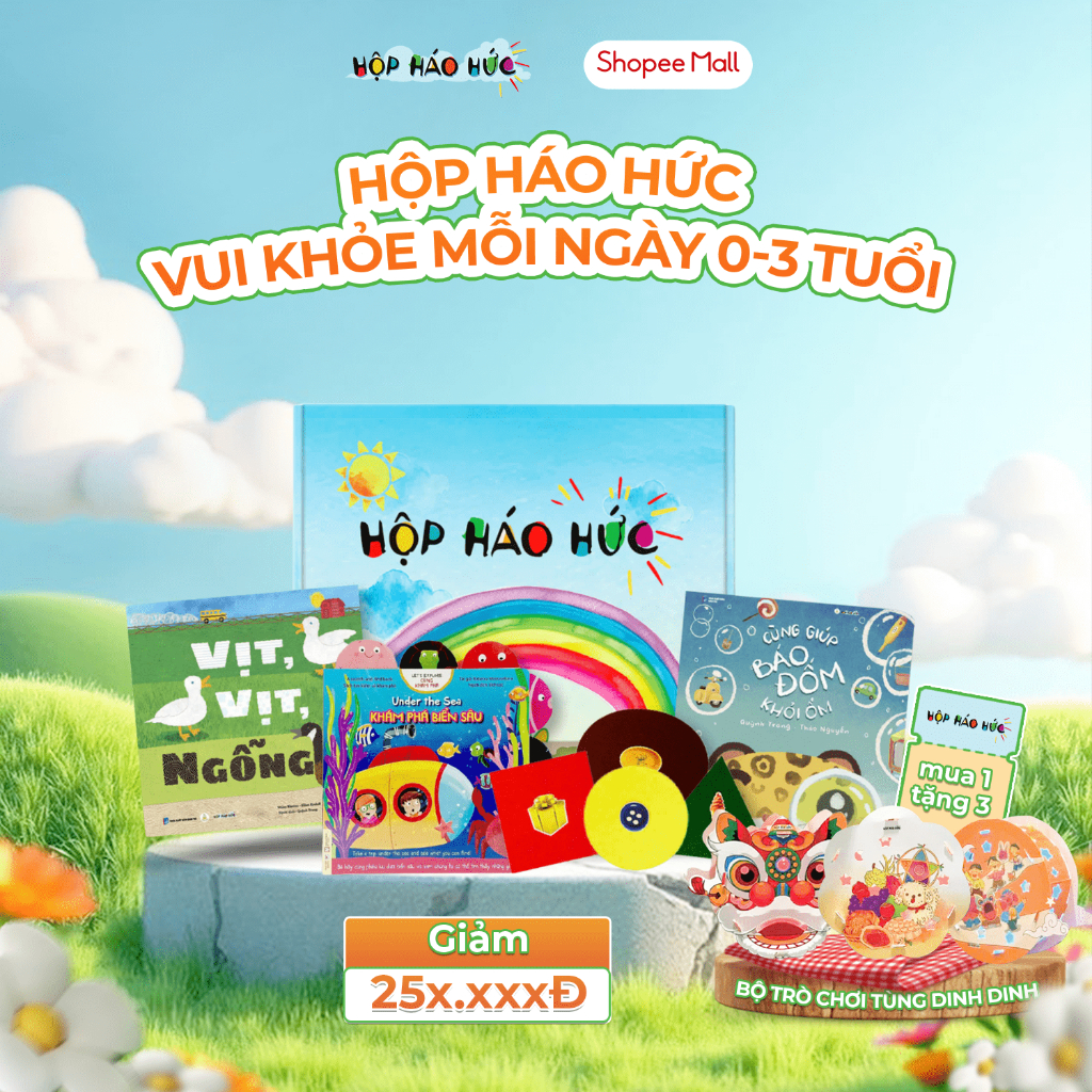 Ảnh Hộp Háo Hức Vui Khoẻ Mỗi Ngày Cho Bé 0-3 Tuổi Gồm 3 Cuốn Sách Tranh Và 1 Bộ Trò Chơi Giáo Dục 1