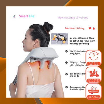 Máy Massage Cổ Vai Gáy, Máy Massage Cổ Vai Gáy Con Lăn Hồng Ngoại, 6d Sillicon