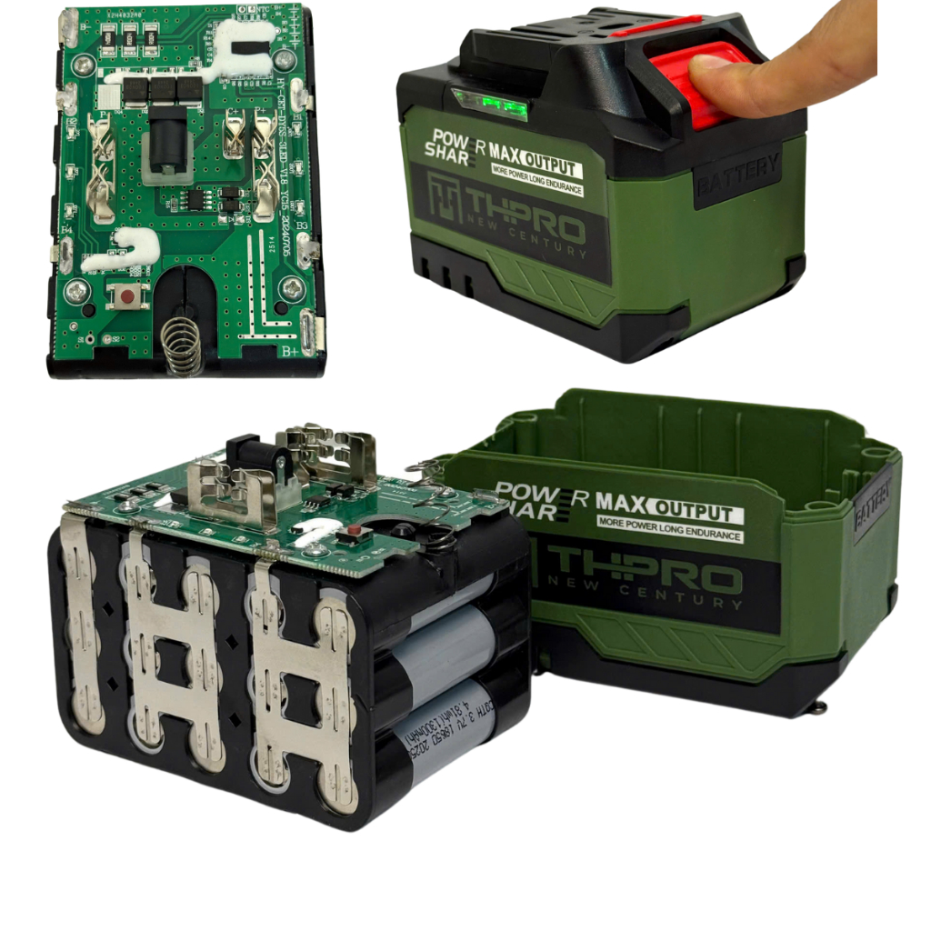 Combo Khoan Bê Tông THPRO TH226 Và Thân mài TH-8100 Động Cơ Không Chổi Than Lõi Đồng Kèm Pin 1Pin 15cell Và Sạc