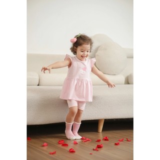 M&B (6M-3Y) Bộ quần áo lửng cánh tiên 100% cotton thoáng mát, hoạ tiết đáng yêu dành cho bé gái từ 7kg4 đến 15kg